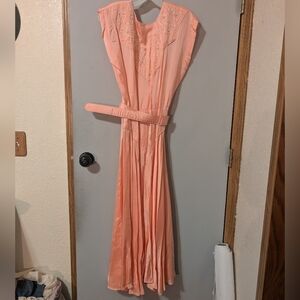 Authentic Vintage Sterling Silver 50's/60's Women's Salmon M/L Dress